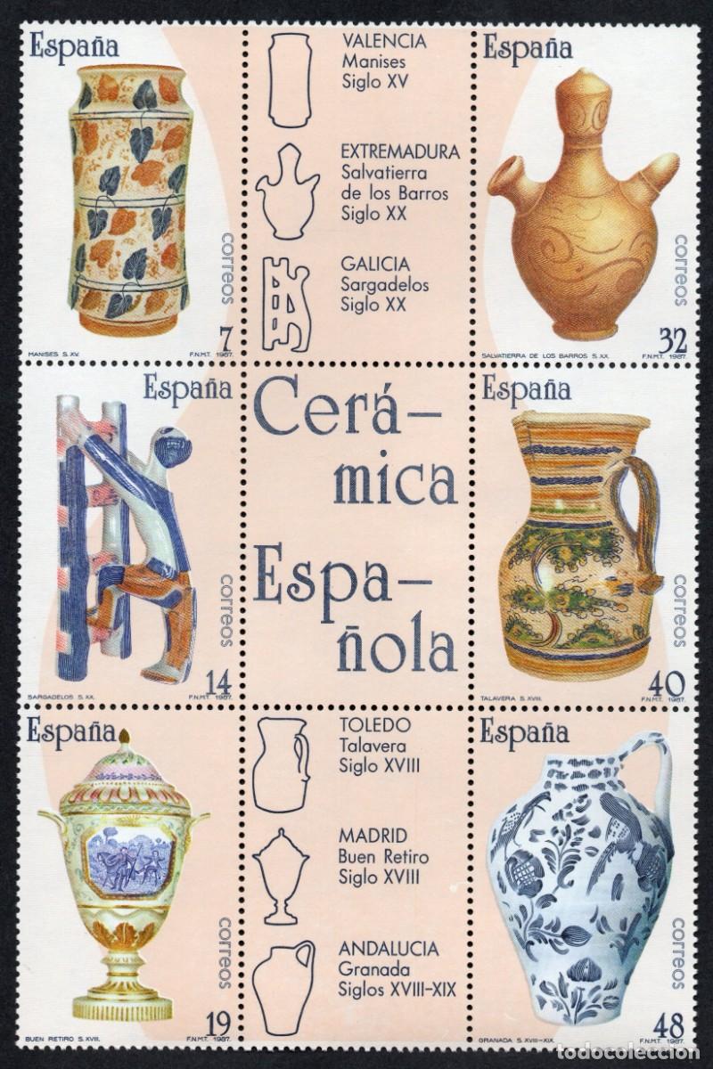 Sellos: SERIE NUEVA ESPA&Ntilde;A - ARTESANIA ESPA&Ntilde;OLA EN BLOQUE A&Ntilde;O 1.987. EDIFIL 2891/96.