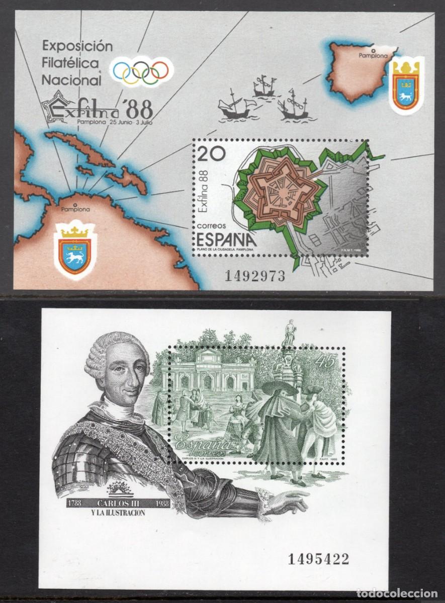 Sellos: HOJAS BLOQUE NUEVAS ESPA&Ntilde;A A&Ntilde;O 1.988. EDIFIL 2956 y 2984