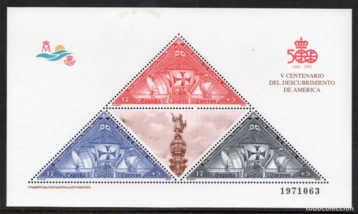 Sellos: SERIE NUEVA ESPA&Ntilde;A - V CENT. DESCUBRIMIENTO AMERICA H.B. A&Ntilde;O 1.995. EDIFIL 3163