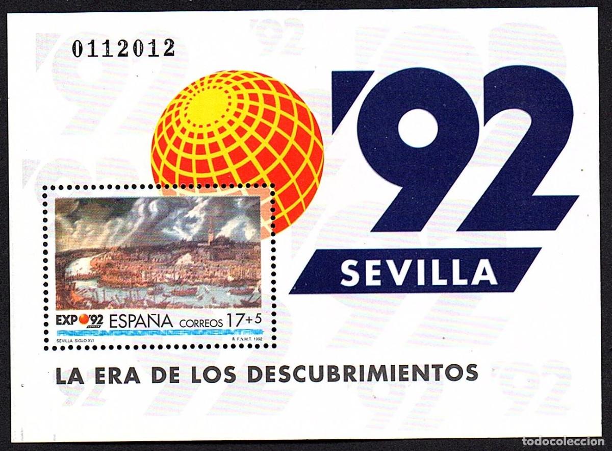 Sellos: SERIE NUEVA ESPA&Ntilde;A - EXP. UNIVERSAL 'EXPO92 EN H.BLOQUE. A&Ntilde;O 1.992. EDIFIL 3191