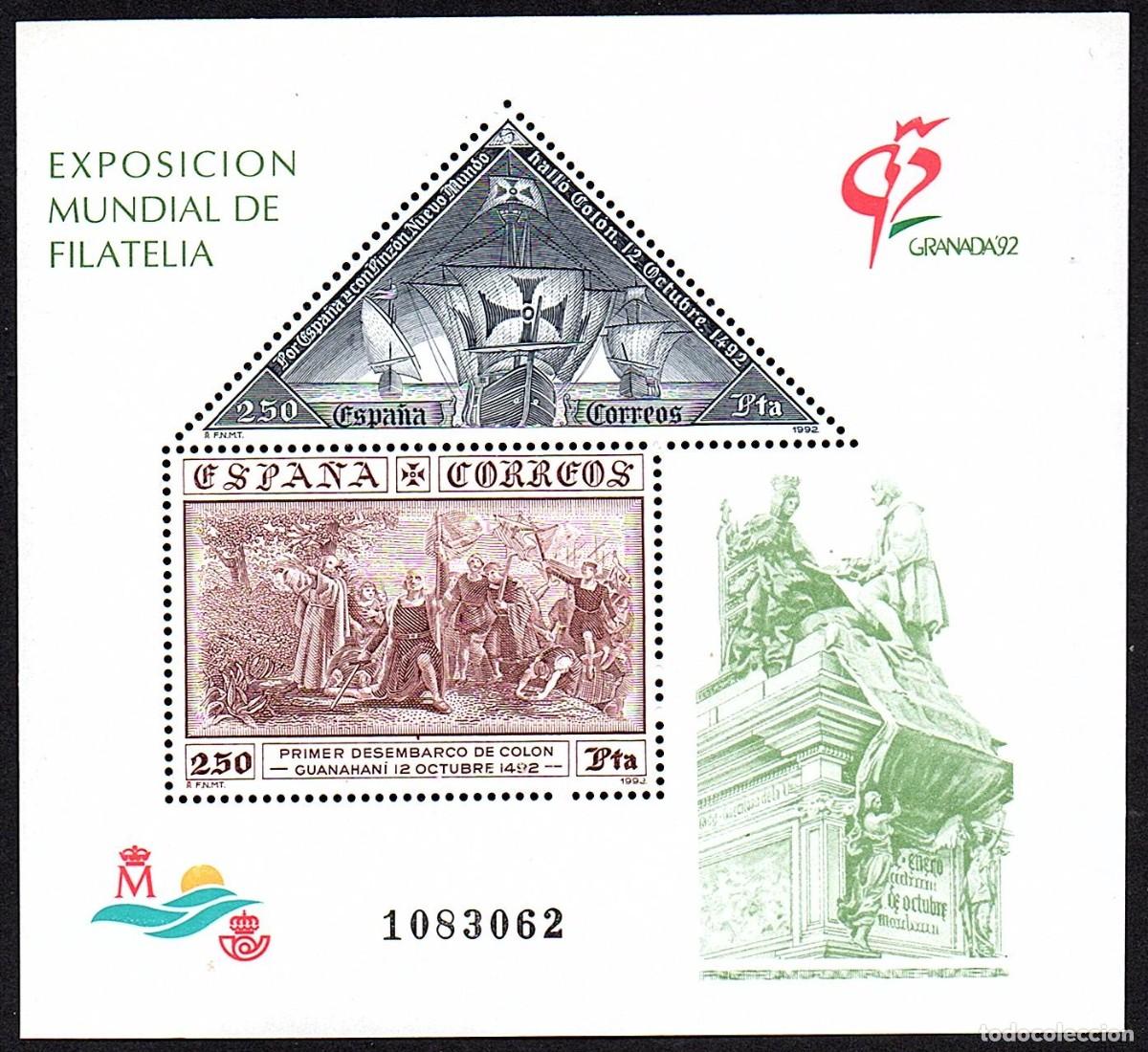 Briefmarken: SERIE NUEVA ESPA&Ntilde;A - EXPO. MUNDIAL GRANADA'92 EN H.B. A&Ntilde;O 1.992. EDIFIL 3195.