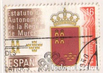 Timbres: SELLO DE ESPA&Ntilde;A REY 1983 ESTATUTOS MURCIA USADO 2690