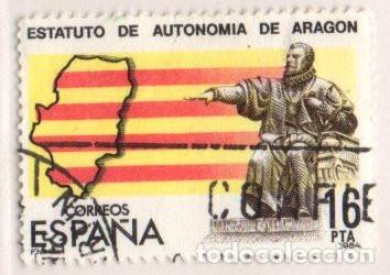 Selos: SELLO DE ESPA&Ntilde;A REY 1984 ESTATUTOS ARAGON USADO 2736