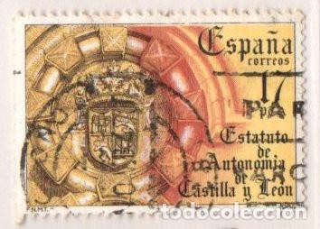 Sellos: SELLO DE ESPA&Ntilde;A REY 1984 ESTATUTOS CASTILLA LEON USADO 2741