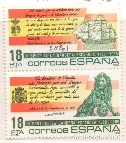 Sellos: SELLO DE ESPA&Ntilde;A REY 1985 CENTENARIO BANDERA NUEVO N&ordm; 2791-92