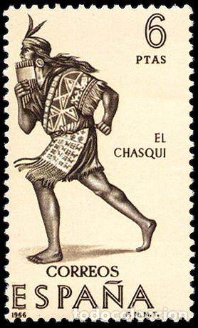 Sellos: SELLO DE ESPA&Ntilde;A A&Ntilde;O 1966 FORJADORES NUEVO 6 P. EDIFIL N&ordm; 1757 SUELTO-N-2
