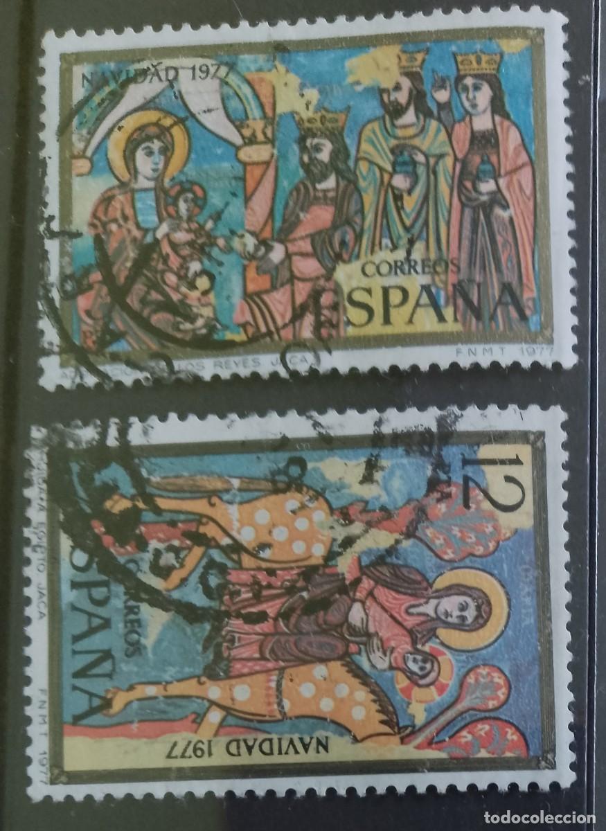 Sellos: ESPA&Ntilde;A - SERIE: NAVIDAD 1977 - EDIFIL 2446 Y 2447