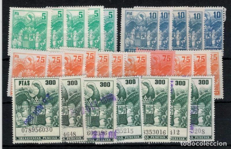 Sellos: FA7278. OPORTUNIDAD, Conjunto de valores 5, 10, 75 y 300 ptas, Timbres M&oacute;viles, Aguila inclinada
