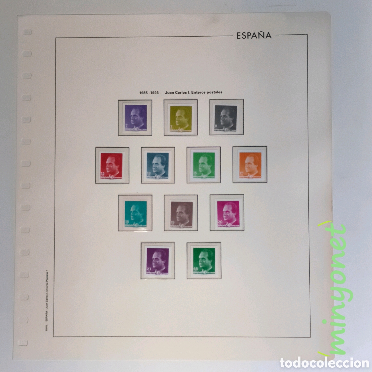 Sellos: 12 pruebas sin dentar Enteros Postales Juan Carlos I (1985-1993)