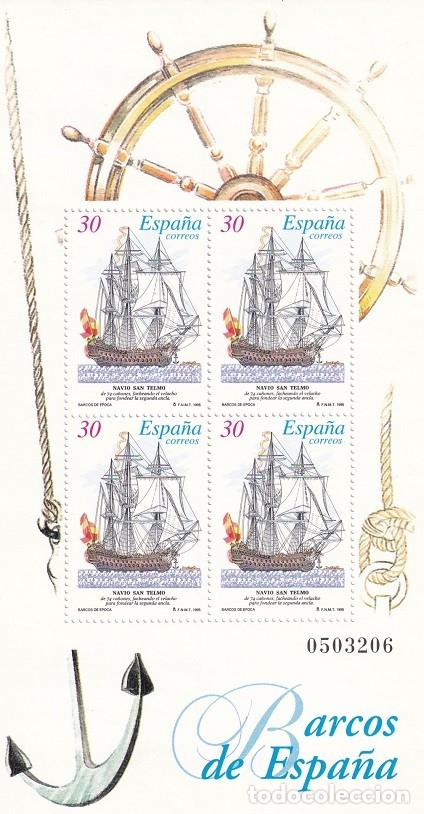 Sellos: HB Hojita Bloque Edifil N&ordm; 3353 - Barcos de Espa&ntilde;a 1995 - Nav&iacute;o San Telmo