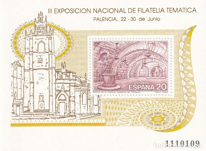 Sellos: HB Hojita Bloque Edifil N&ordm; 3074 - Filatem 90 Palencia III Exposici&oacute;n Nacional de Filatelia tem&aacute;tica
