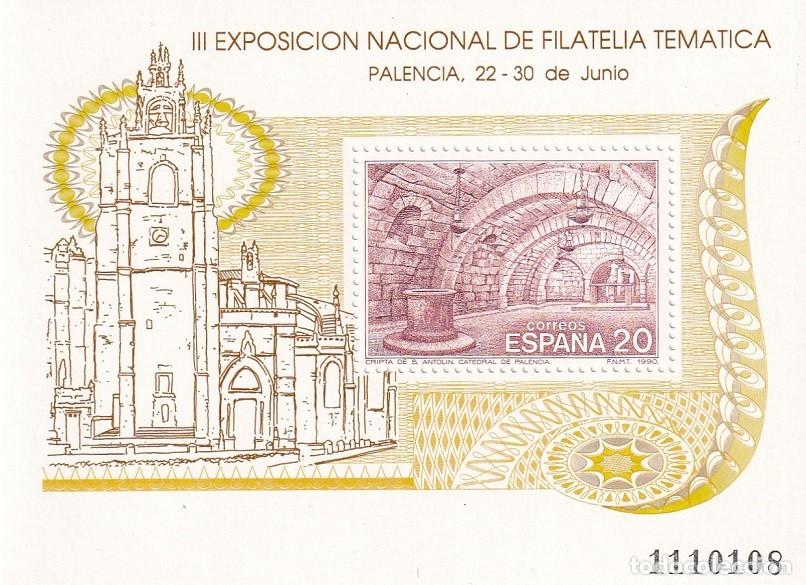 Sellos: HB Hojita Bloque Edifil N&ordm; 3074 - Filatem 90 Palencia III Exposici&oacute;n Nacional de Filatelia tem&aacute;tica