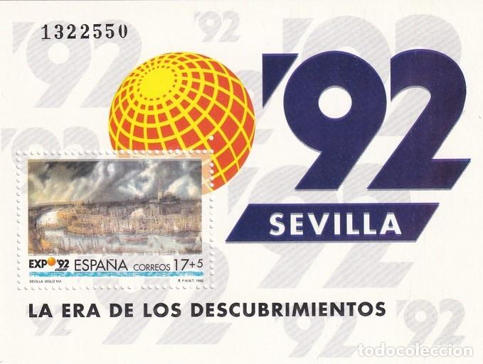 Sellos: HB Hojita Bloque Edifil N&ordm; 3191 - Sevilla 1992 - Expo 92 - La era de los descubrimientos