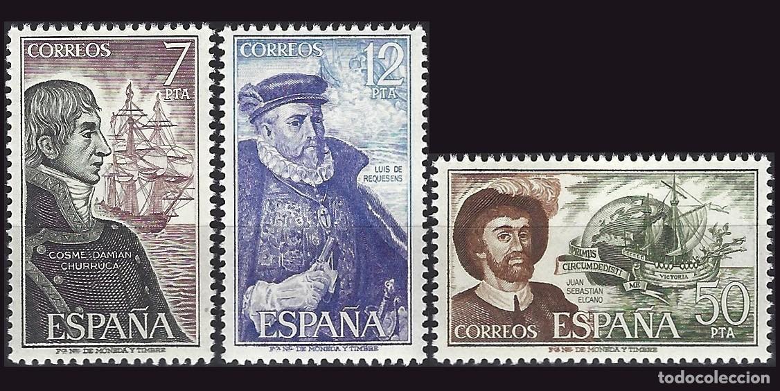 Sellos: 3v Espa&ntilde;a, 1976 | Spanish Navigators | Ed: 2308/10, Yv: 1954/6, Mi: 2201/3, SG: 2353/5 MNH **