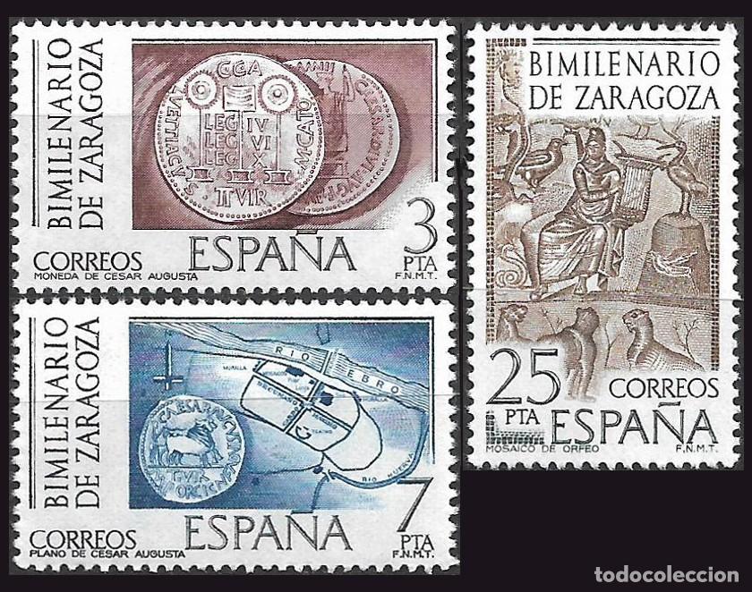 Sellos: 3v Espa&ntilde;a, 1976 | 2000y Zaragoza | Ed: 2319/21, Yv: 1965/7, Mi: 2212/4, SG: 2364/6 MNH **