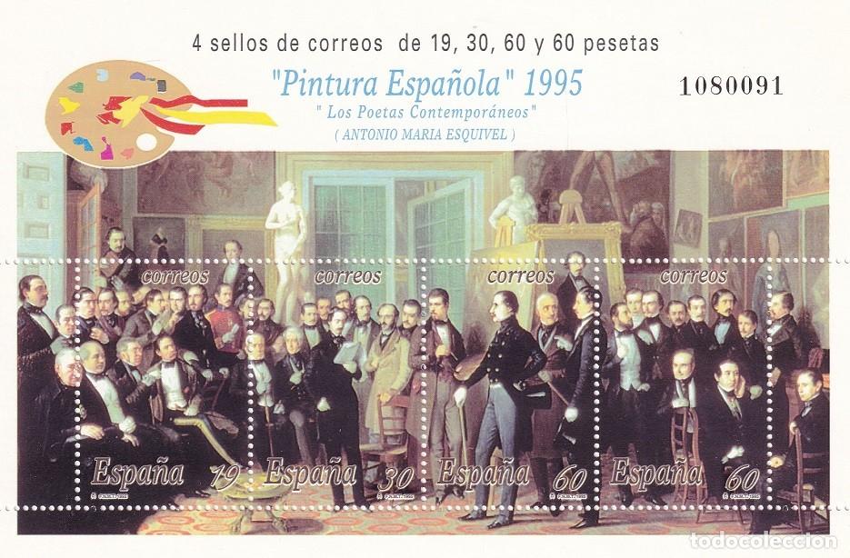 Sellos: HB Hojita Bloque 1995 - Pintura espa&ntilde;ola 1995 - Los Poetas Contempor&aacute;neos ( Antonio Mar&iacute;a Esquivel )