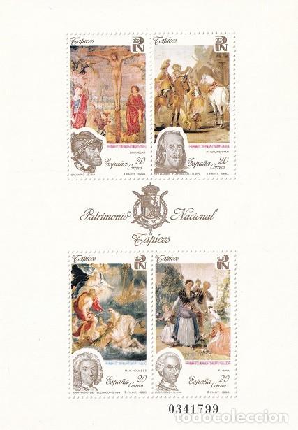 Sellos: HB Hojita Bloque 1990 - Patrimonio Nacional - Tapices - Calvario - Soldados flamencos - Naufragio