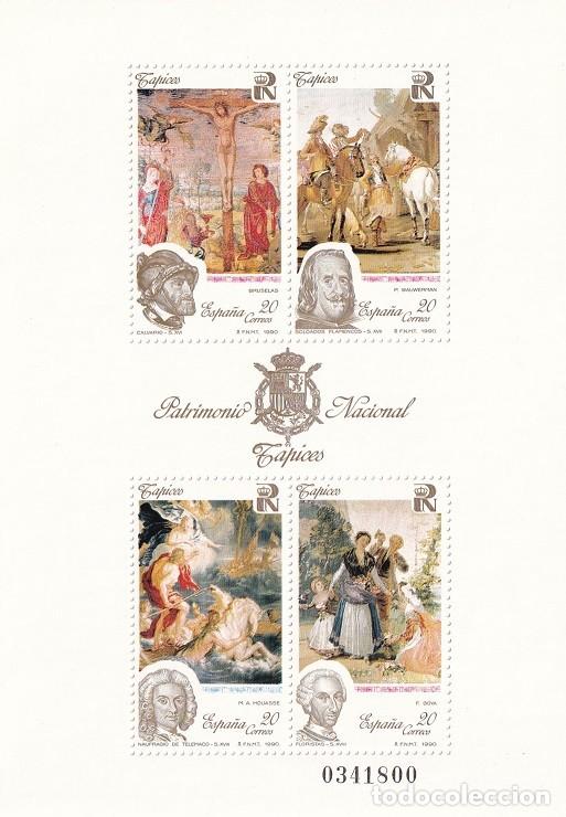 Sellos: HB Hojita Bloque 1990 - Patrimonio Nacional - Tapices - Calvario - Soldados flamencos - Naufragio