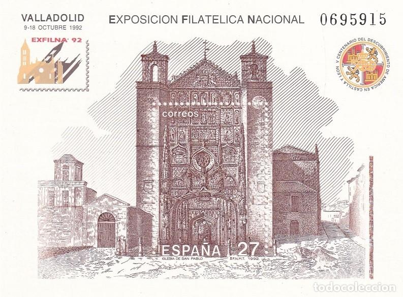 Sellos: HB Hojita Bloque Edifil 3222 - Exfilna 92 Valladolid - Iglesia de San Pablo