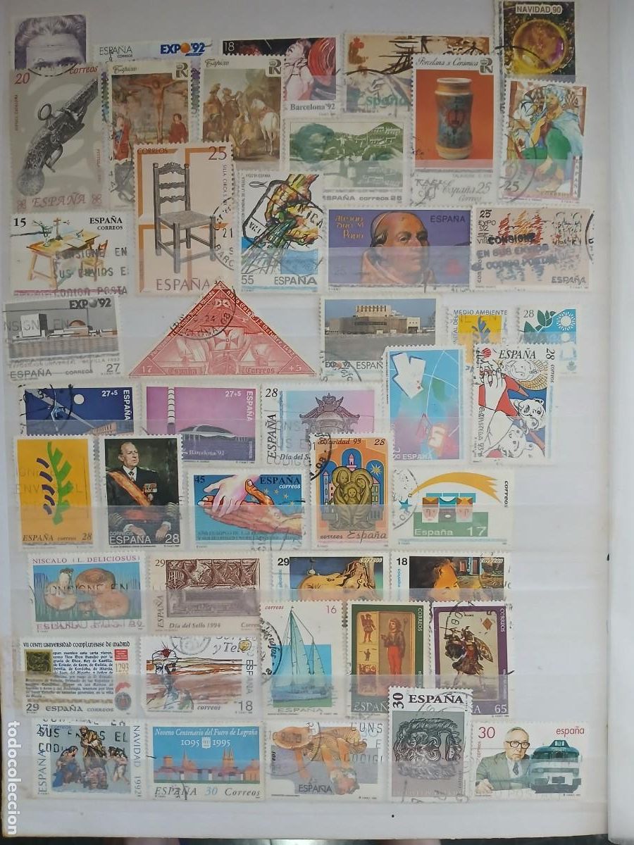 Sellos: A&Ntilde;O 1990-1999 SELLOS ESPA&Ntilde;OLES VER DOS PAGINAS VALOR CATALOGO MAS 25.00 EUROS
