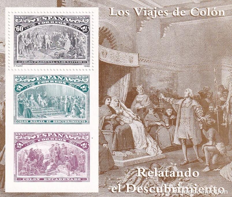 Sellos: HB Hojita Bloque 1992 - Los viajes de Col&oacute;n - Relatando el Descubrimiento - 500 Aniversario