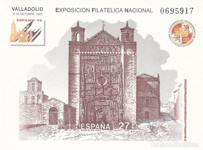 Sellos: HB Hojita Bloque Edifil 3222 - Exfilna 92 Valladolid - Iglesia de San Pablo