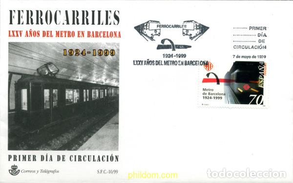 Sellos: 244548 MNH ESPA&Ntilde;A 1999 75 ANIVERSARIO DEL METRO DE BARCELONA