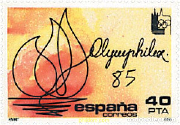 Stamps: 85129 MNH ESPA&Ntilde;A 1985 OLYMPHILEX 85. EXPOSICION INTERNACIONAL DE FILATELICA OLIMPICA