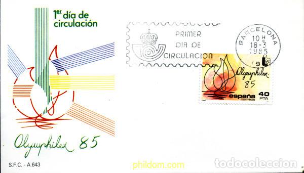 Stamps: 261022 MNH ESPA&Ntilde;A 1985 OLYMPHILEX 85. EXPOSICION INTERNACIONAL DE FILATELICA OLIMPICA