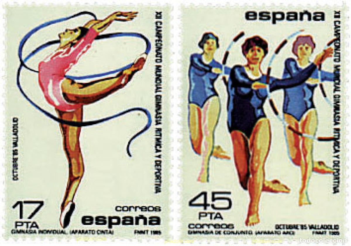 Stamps: 85138 MNH ESPA&Ntilde;A 1985 CAMPEONATOS DEL MUNDO DE GIMNASIA RITMICA Y DEPORTIVA