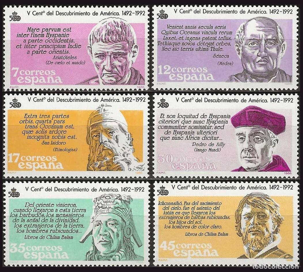 Sellos: 6v Espa&ntilde;a 1986 | 500th Discovery of America | Ed: 2860/5, Yv: 2478/83, Mi: 2743/8, SG: 2882/7 MNH **