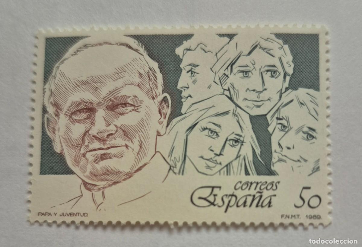 Sellos: A&ntilde;o 1989 - Edifil 3022** - Papa y juventud - Nuevo sin fijasello - Se env&iacute;a el de la imagen