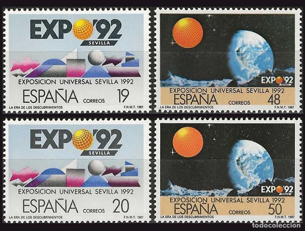 Sellos: 4v Espa&ntilde;a, 1987 | EXPO '92 | Ed: 2875/6A, Yv: 2493/4 + 2543/4, Mi: 2758/9 + 2808/9 MNH **
