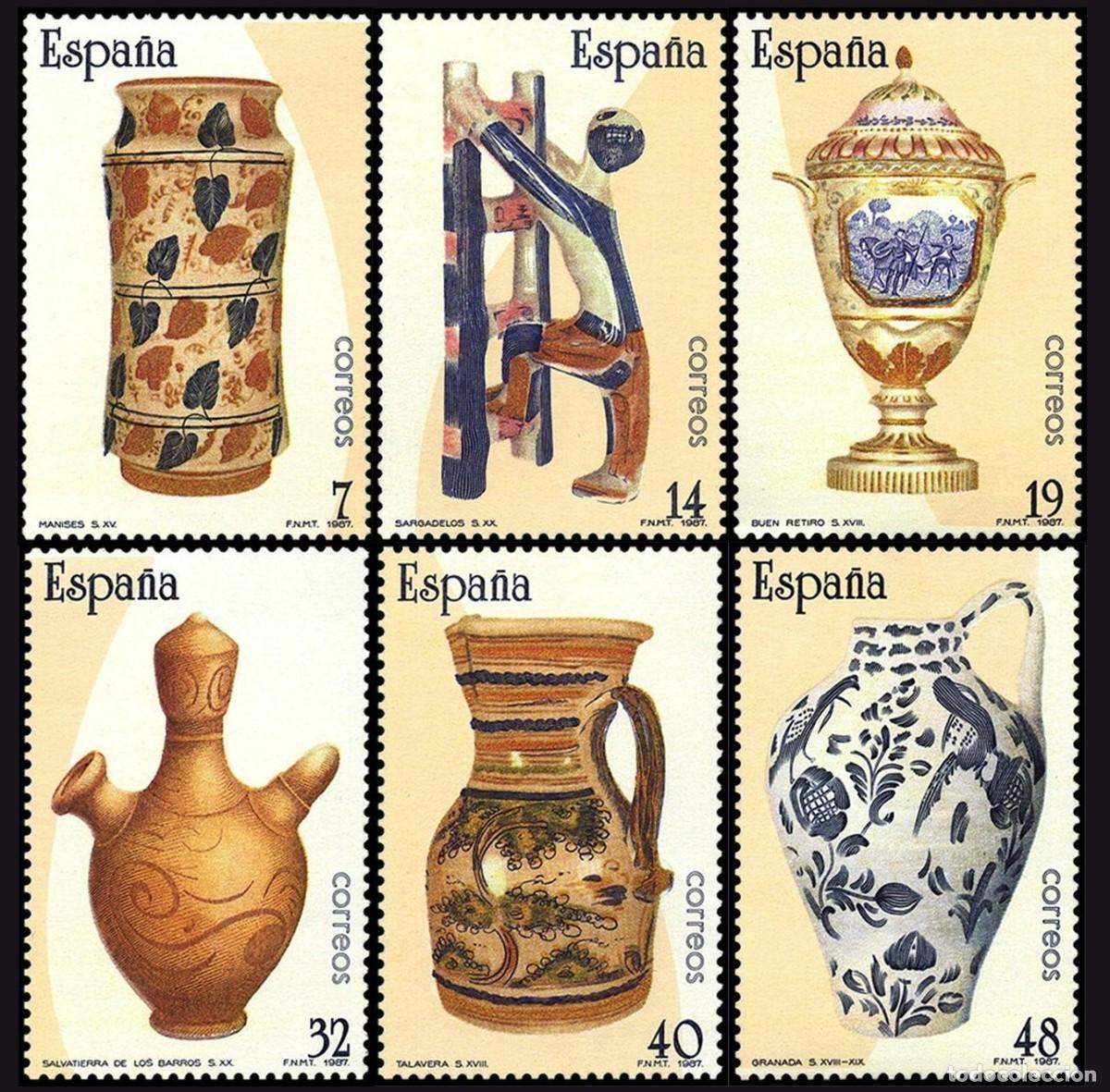 Timbres: 6v Espa&ntilde;a, 1987 | Ceramics | Ed: 2891/6, Yv: 2506/11, Mi: 2771/6, SG: 2907/12 MNH **