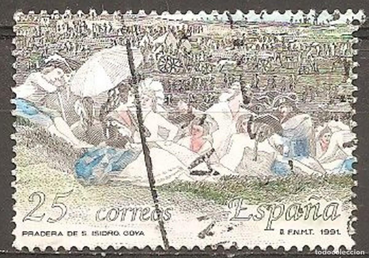 Sellos: ESPA&Ntilde;A 1991 - EXPOSICION EXFILNA'91 - EDIFIL N&ordm; 3145 - procede de hojita bloque usada