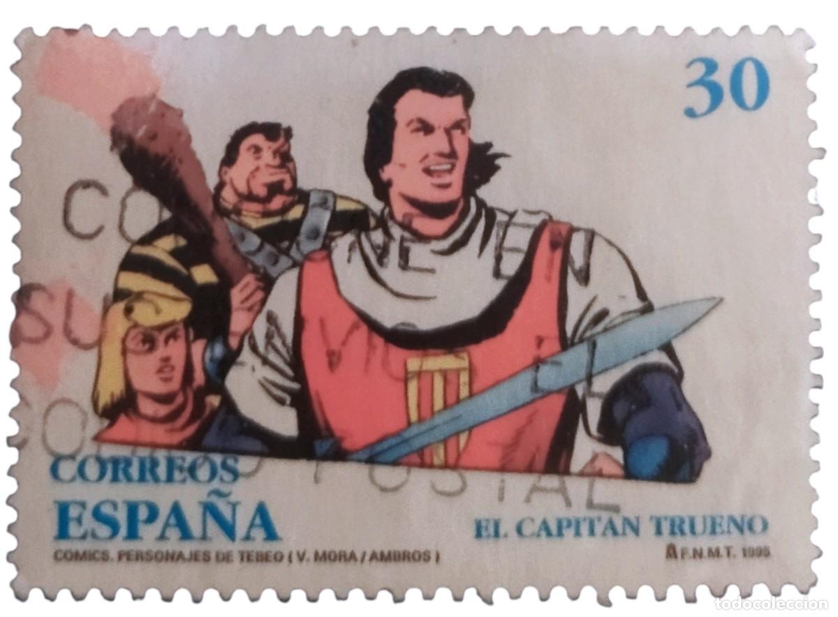 Sellos: ESPA&Ntilde;A 1995 COMICS. EL CAPIT&Aacute;N TRUENO. USADO.