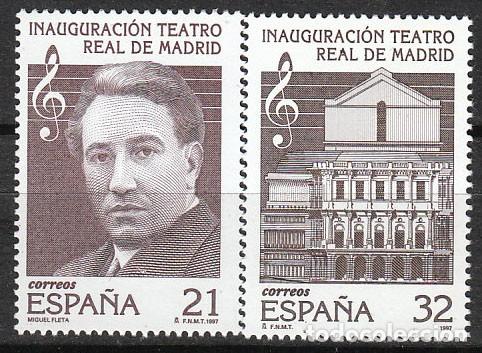 Sellos: Edifil 3514/5, INAUGURACION DEL TEATRO REAL DE MADRID, NUWVO *** SERIE COMPLETA