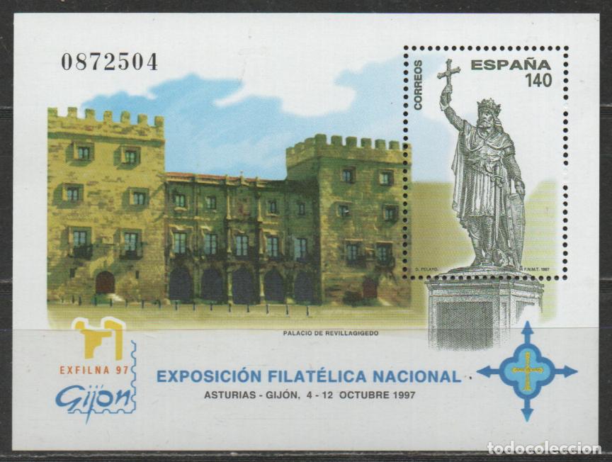 Sellos: Edifil 3512, EXFILNA 1997, DON PELAYO, NUEVO *** HOJA BLOQUE