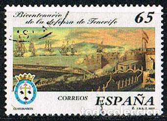 Francobolli: Edifil 3500, bicente nario de la defensa naval de Tenerife, usado