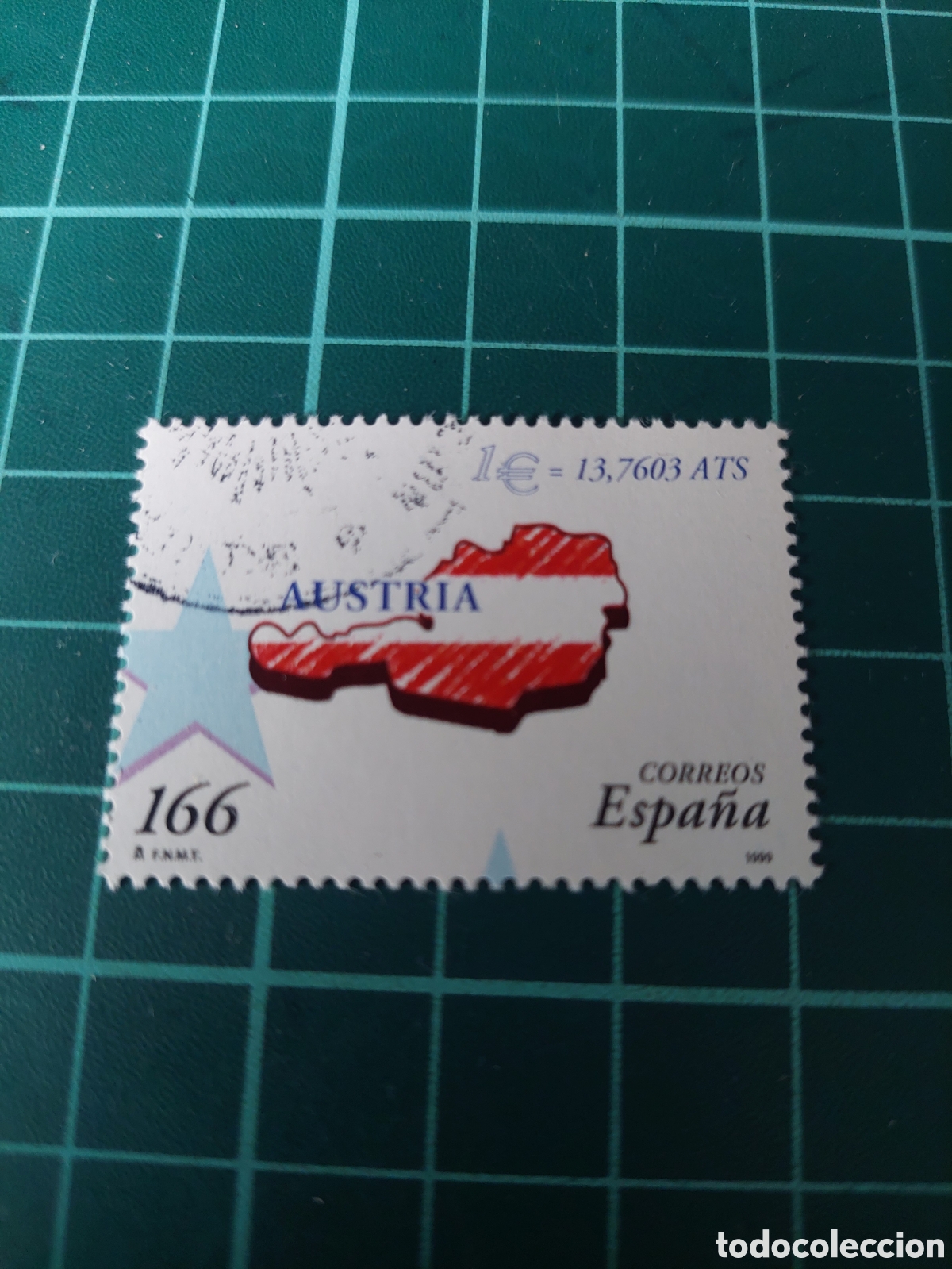 Sellos: 1999 AUSTRIA PA&Iacute;SES DEL EURO BANDERA Y MAPA EDIFIL 3634 USADA LUJO O NUEVA SOLICITA FALTAS ESPA&Ntilde;A