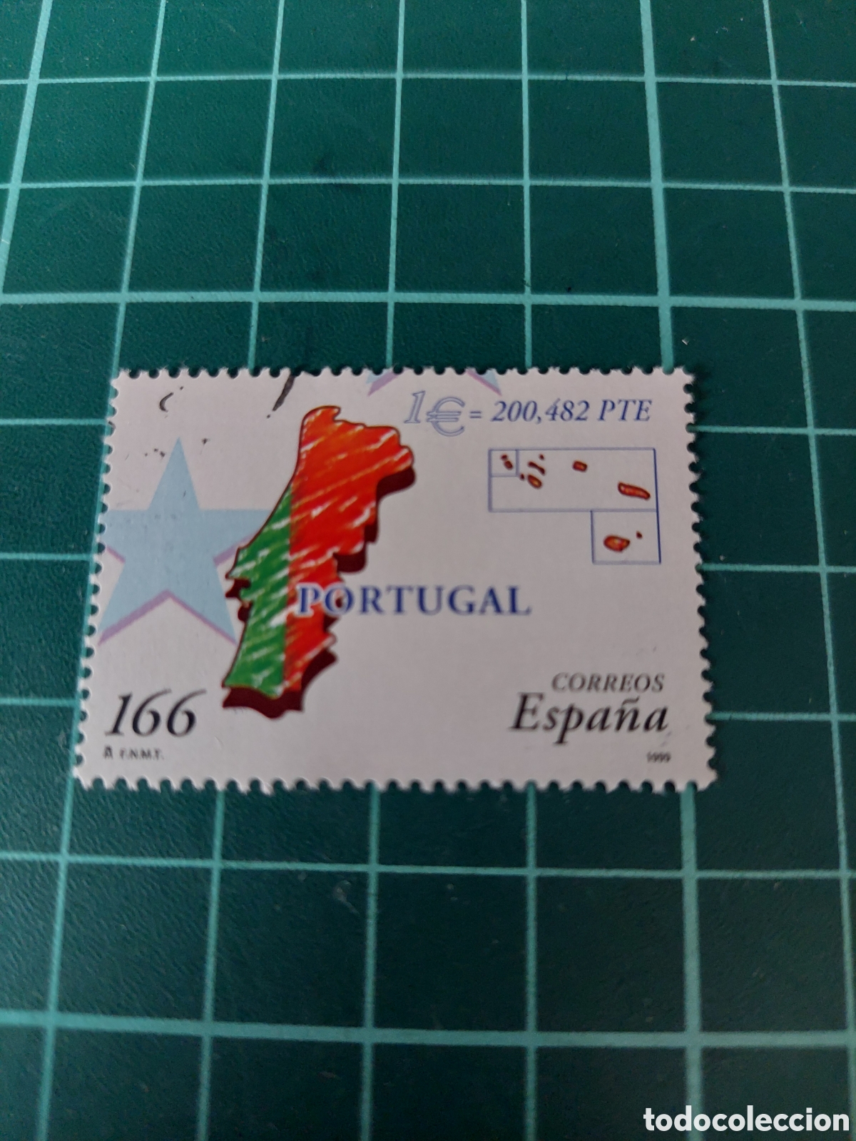 Sellos: PAISES EURO PORTUGAL EDIFIL 3643 USADA LUJO O NUEVA SOLICITA FALTAS ESPA&Ntilde;A BANDERA Y MAPA
