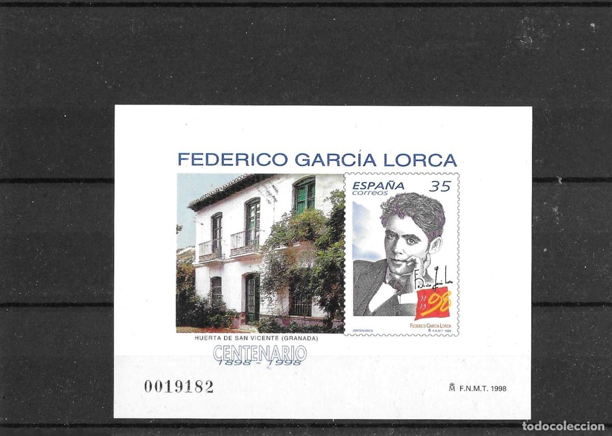 Sellos: Sellos de Espa&ntilde;a A&ntilde;o 1998 Prueba Oficial I Centenario Nacimiento Garc&iacute;a Lorca N&ordm; 65