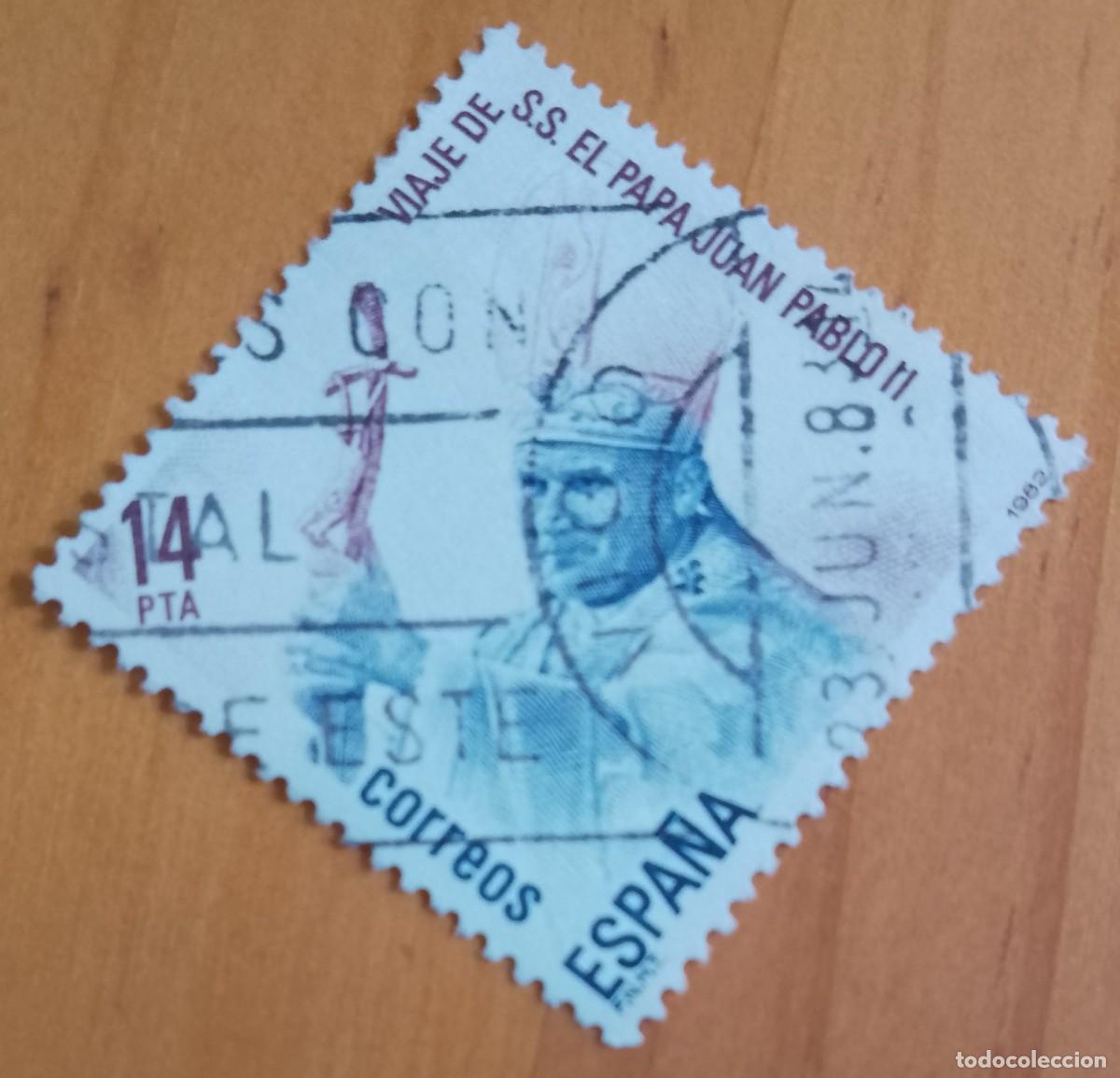 Sellos: ESPA&Ntilde;A - A&Ntilde;O 1982 - EDIFIL 2875 - VIAJE DEL PAPA JUAN PABLO II