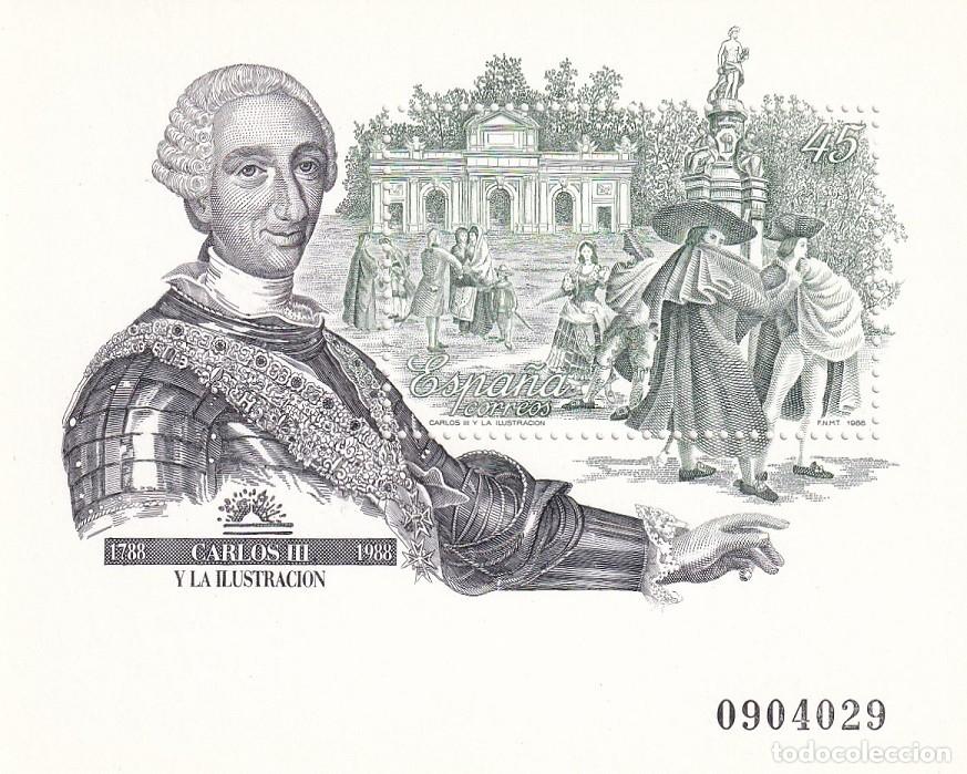 Sellos: HB Hojita Bloque Edifil 2984 - Carlos III y La Ilustraci&oacute;n 1788 - 1988
