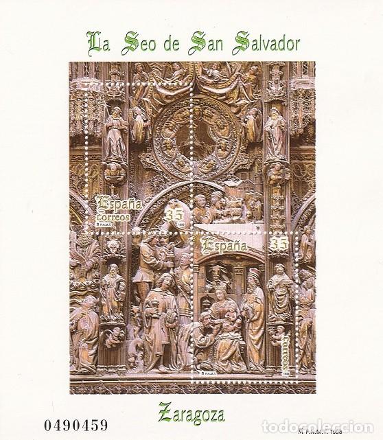 Timbres: HB Hojita Bloque 1998 Edifil 3595 - La Seo de San Salvador - Zaragoza