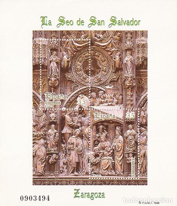 Timbres: HB Hojita Bloque 1998 Edifil 3595 - La Seo de San Salvador - Zaragoza