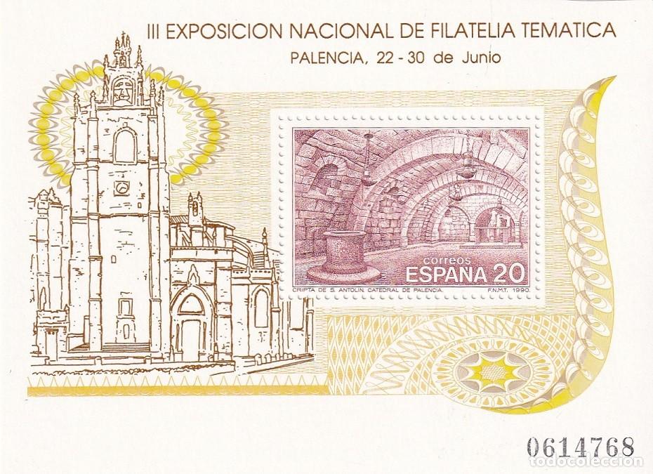 Timbres: HB Hojita Bloque Edifil N&ordm; 3074 - Filatem 90 Palencia III Exposici&oacute;n Nacional de Filatelia tem&aacute;tica