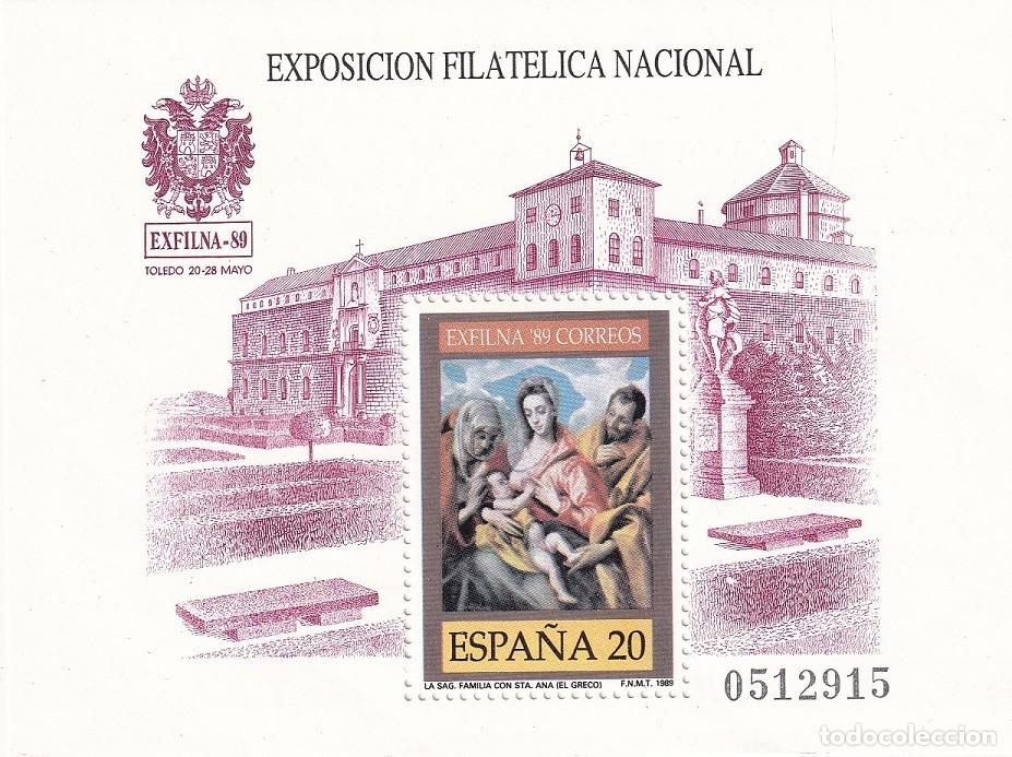 Sellos: HB Hojita Bloque Edifil 3012 - Exfilna 80 Toledo 1980 - La Sagrada Familia con Santa Ana ( El Greco