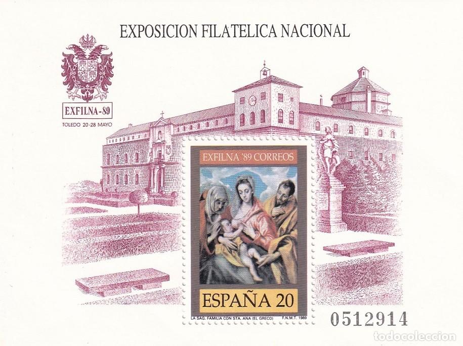 Sellos: HB Hojita Bloque Edifil 3012 - Exfilna 80 Toledo 1980 - La Sagrada Familia con Santa Ana ( El Greco