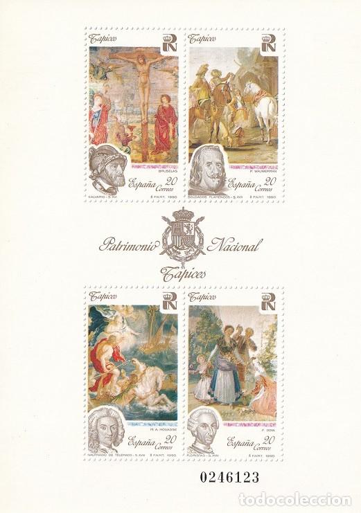 Timbres: HB Hojita Bloque 1990 - Patrimonio Nacional - Tapices - Calvario - Soldados flamencos - Naufragio